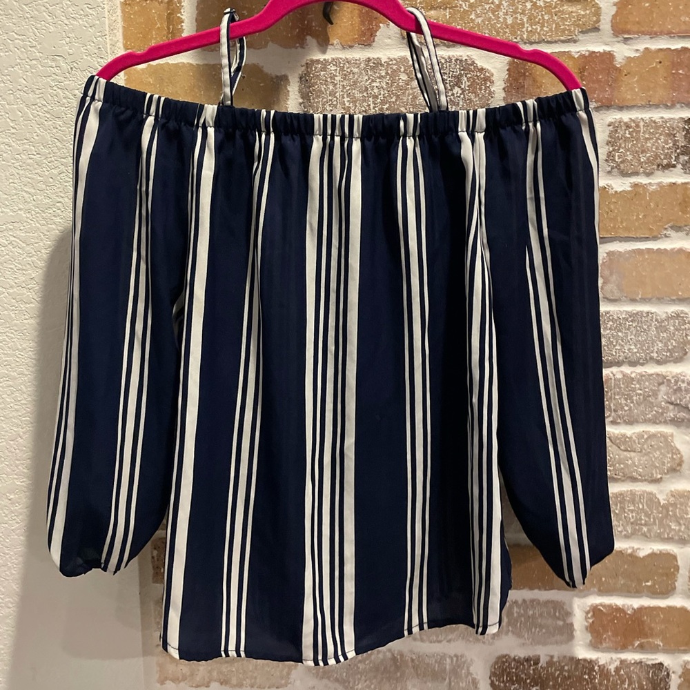 Blue and white striped shirt